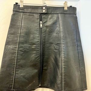 Zara leather zipper skirt
